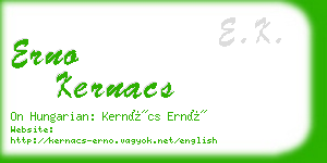 erno kernacs business card